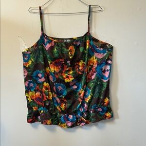 Old Navy multicoloured summer top gathered waist spaghetti straps size XXL